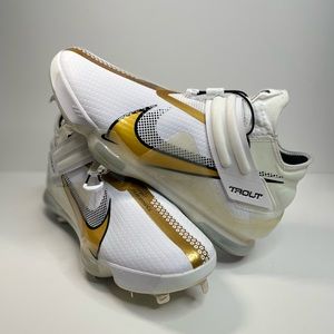 Nike Air Force Trout 7 Men's Baseball Cleats White Gold CI3134-106 Multiple Size